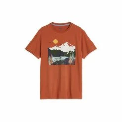 M&Co Orange Mountain Range Graphic T-Shirt -M&Co shop unnamed file 609