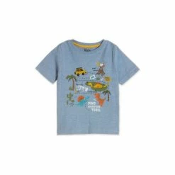 M&Co Blue Marl Dino Adventure T-Shirt