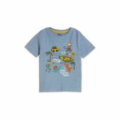 M&Co Blue Marl Dino Adventure T-Shirt -M&Co shop unnamed file 644