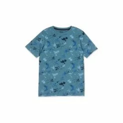 M&Co Blue Splatter Print T-Shirt -M&Co shop unnamed file 648