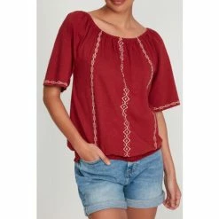 M&Co Red Aztec Gypsy Top -M&Co shop unnamed file 651