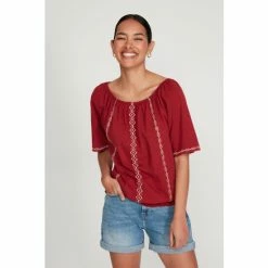 M&Co Red Aztec Gypsy Top -M&Co shop unnamed file 652
