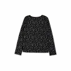 M&Co Black Print Long Sleeve Top