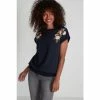 M&Co Blue Floral Puff Print Shirred T-Shirt