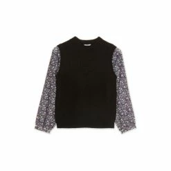 M&Co Petite Floral Sleeve Knitted Jumper -M&Co shop unnamed file 7