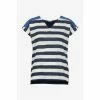 M&Co Blue Stripe Woven Front Sleeveless T-Shirt -M&Co shop unnamed file 701