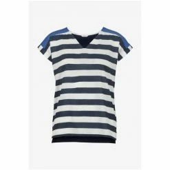 M&Co Blue Stripe Woven Front Sleeveless T-Shirt -M&Co shop unnamed file 702