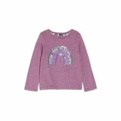 M&Co Purple Rainbow Applique Top