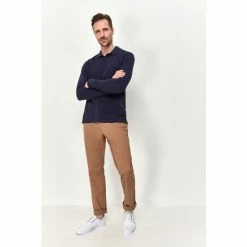 M&Co Blue Long Sleeve Polo Top -M&Co shop unnamed file 714