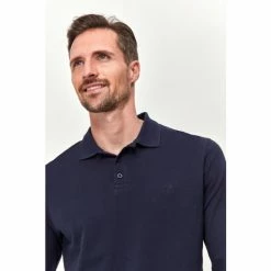 M&Co Blue Long Sleeve Polo Top -M&Co shop unnamed file 716