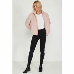 M&Co Pink Borg Zip Jacket -M&Co shop unnamed file 721