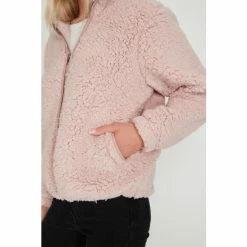 M&Co Pink Borg Zip Jacket -M&Co shop unnamed file 723