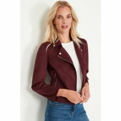 M&Co Red Suedette Biker Jacket