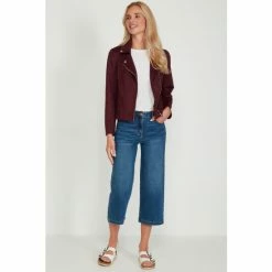 M&Co Red Suedette Biker Jacket -M&Co shop unnamed file 728