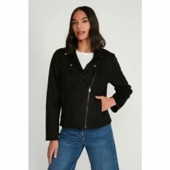 M&Co Black Suedette Biker Jacket