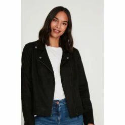 M&Co Black Suedette Biker Jacket -M&Co shop unnamed file 740