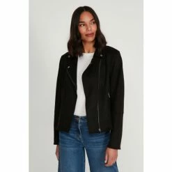M&Co Black Suedette Biker Jacket -M&Co shop unnamed file 741