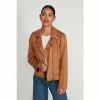 M&Co Brown Suedette Biker Jacket