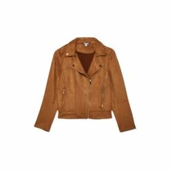M&Co Brown Suedette Biker Jacket -M&Co shop unnamed file 760