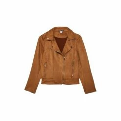 M&Co Brown Suedette Biker Jacket -M&Co shop unnamed file 761