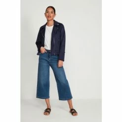 M&Co Blue Suedette Biker Jacket -M&Co shop unnamed file 764