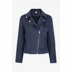 M&Co Blue Suedette Biker Jacket -M&Co shop unnamed file 767