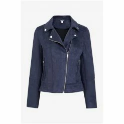 M&Co Blue Suedette Biker Jacket -M&Co shop unnamed file 768