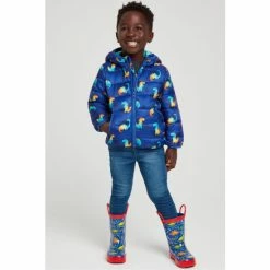 M&Co Blue Dinosaur Print Padded Jacket