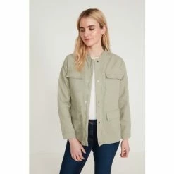 M&Co Green Frill Collar Shacket