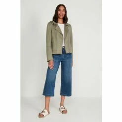 M&Co Green Suedette Biker Jacket -M&Co shop unnamed file 801