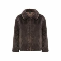 M&Co Brown Short Faux Fur Jacket -M&Co shop unnamed file 893