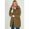 M&Co Green Faux Fur Collar Parka Jacket
