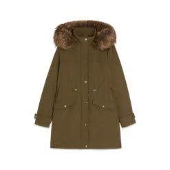 M&Co Green Faux Fur Collar Parka Jacket -M&Co shop unnamed file 913