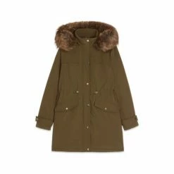 M&Co Green Faux Fur Collar Parka Jacket -M&Co shop unnamed file 914