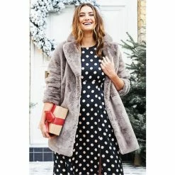 M&Co Mink Long Faux Fur Jacket