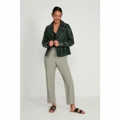 M&Co Green Leather Jacket -M&Co shop unnamed file 933