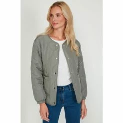 M&Co Green Collarless Padded Jacket